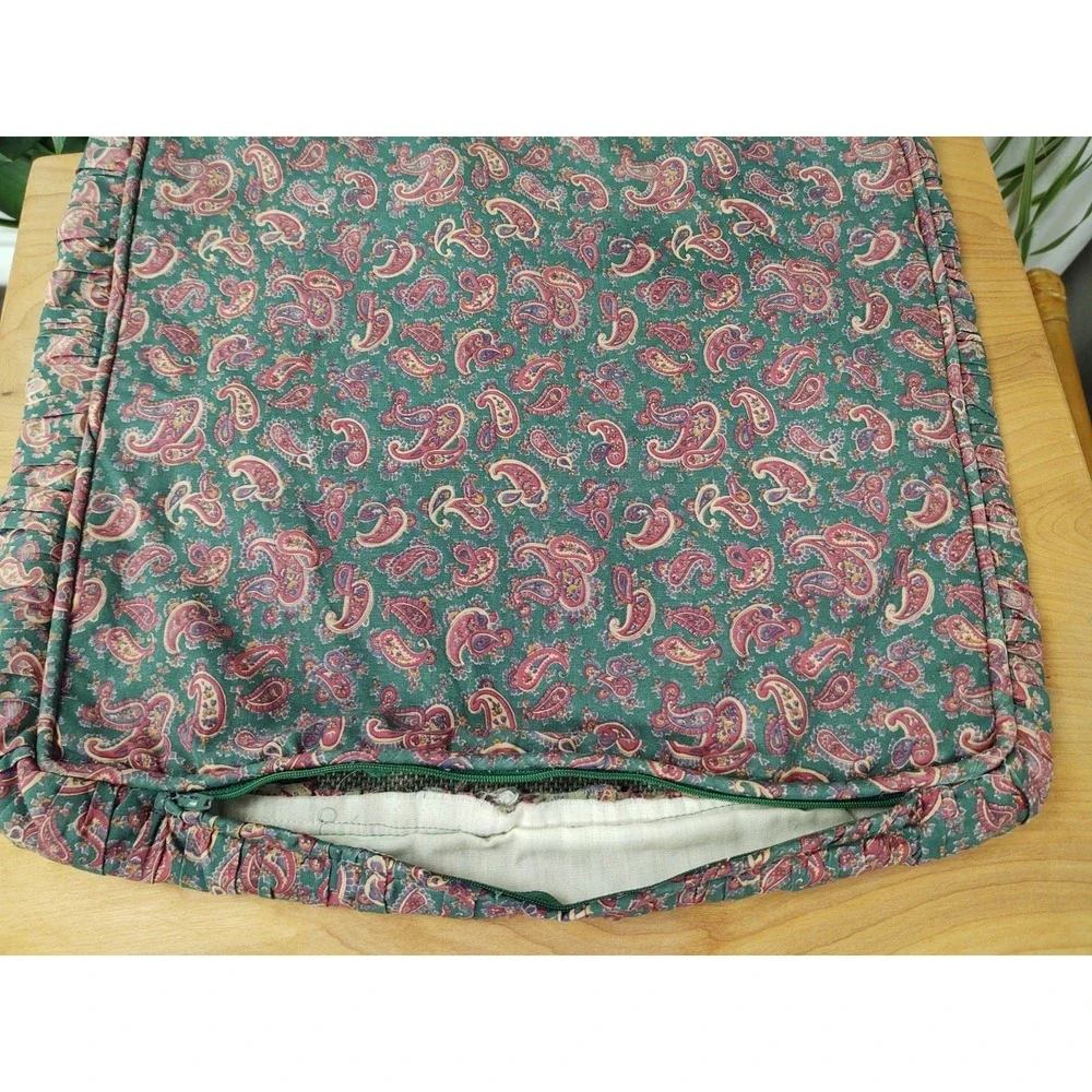 Completed Cross Stitch Tree Deer Ruched Sides Hidden Zipper Piping Pillow 15X15